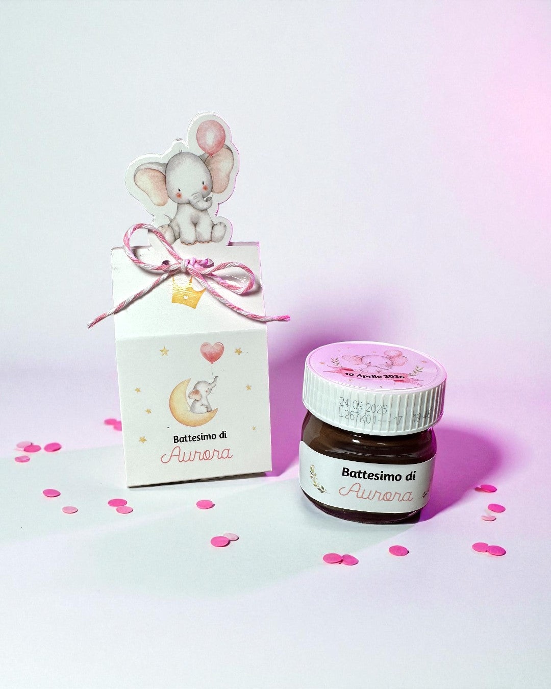 Bomboniera Battesimo Elefantino con Nutellina