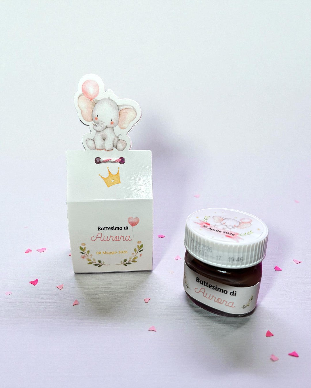 Bomboniera Battesimo Elefantino con Nutellina