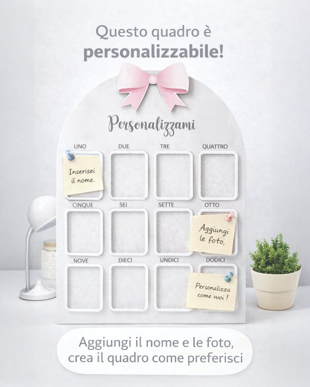 Quadro Personalizzabile 12 Mesi con Foto