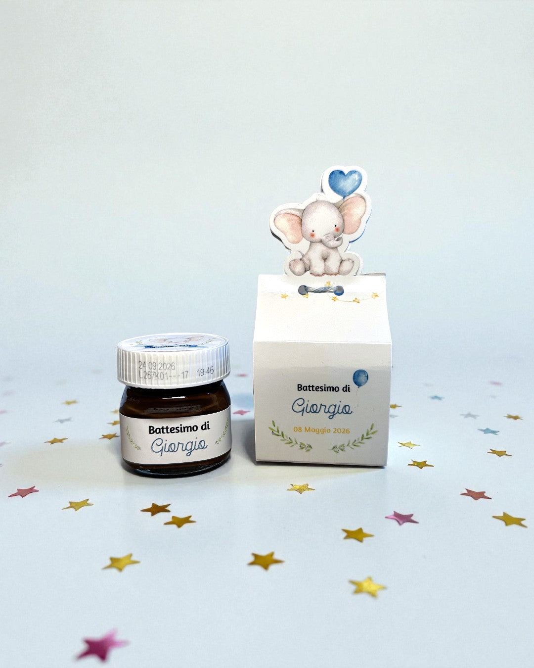 Bomboniera Battesimo Elefantino con Nutellina