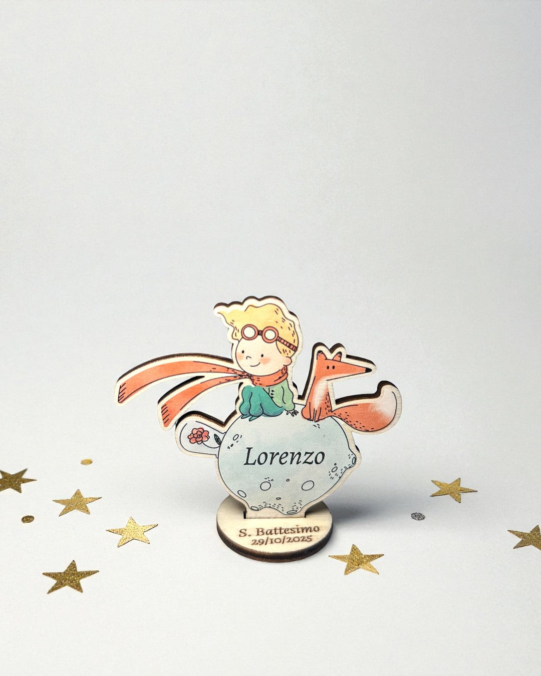 Bomboniera Battesimo Piccolo Principe in Legno