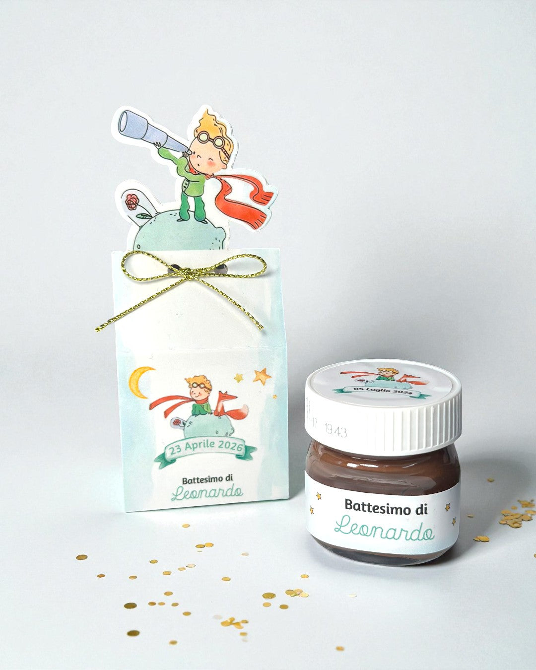 Bomboniera Battesimo Piccolo Principe con Nutellina