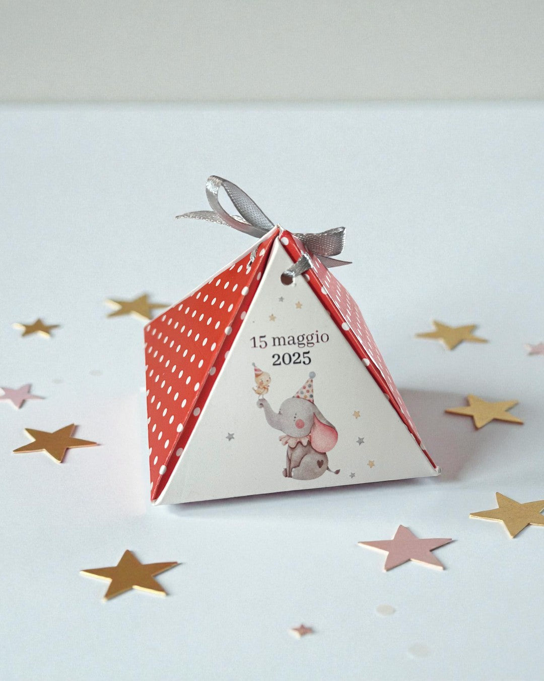 Scatolina Piramidale Personalizzata con Foil – Battesimo e Eventi Speciali