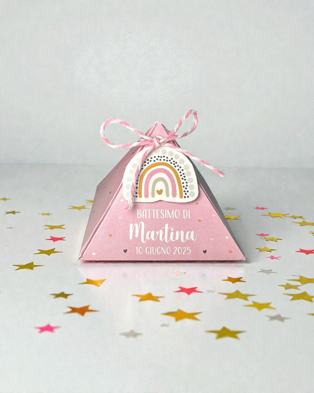 Scatolina Portaconfetti Battesimo – Modello Piramide Personalizzabile