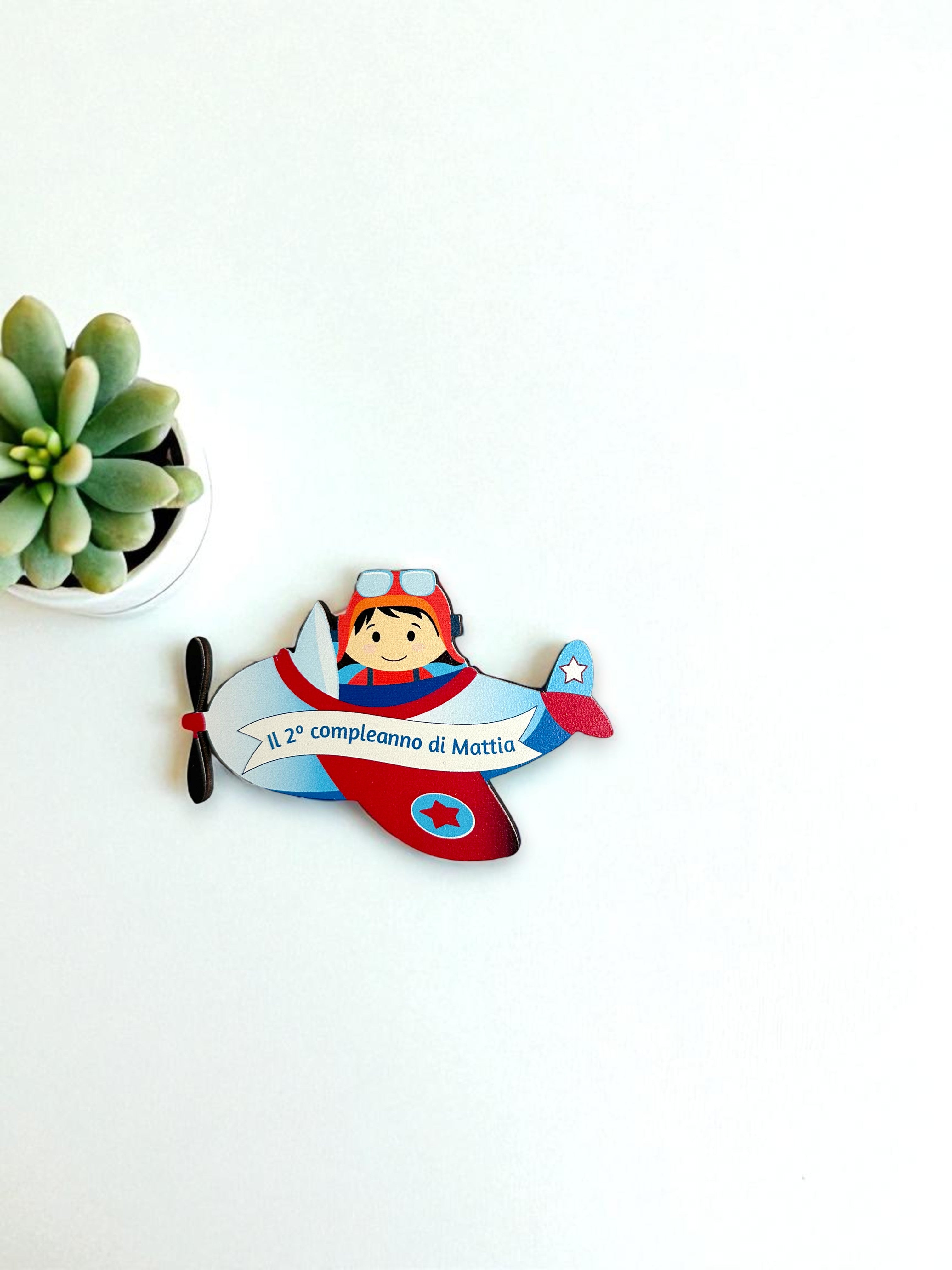 Magnete personalizzato Aviatore in legno