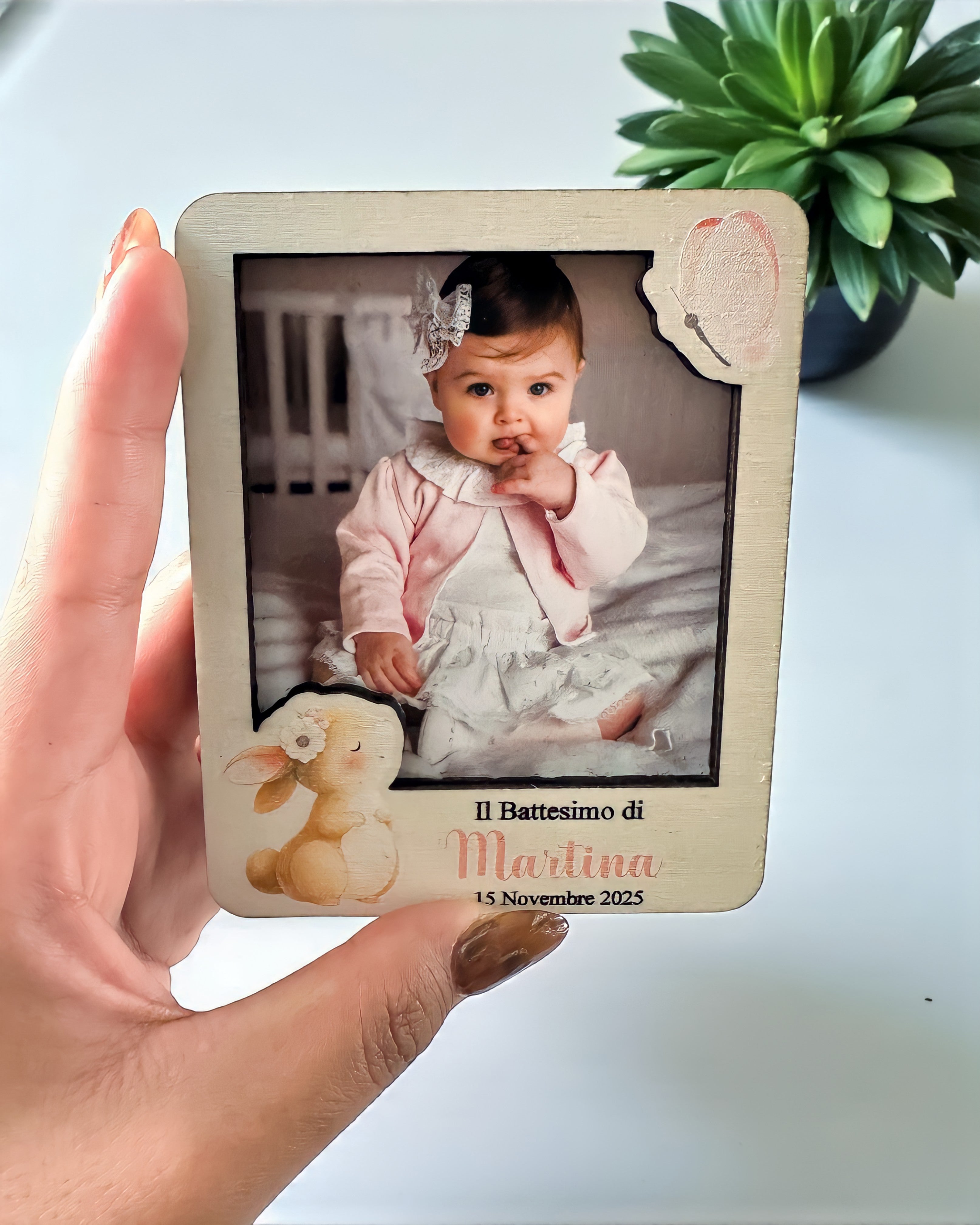 Cornice magnetica personalizzata in legno