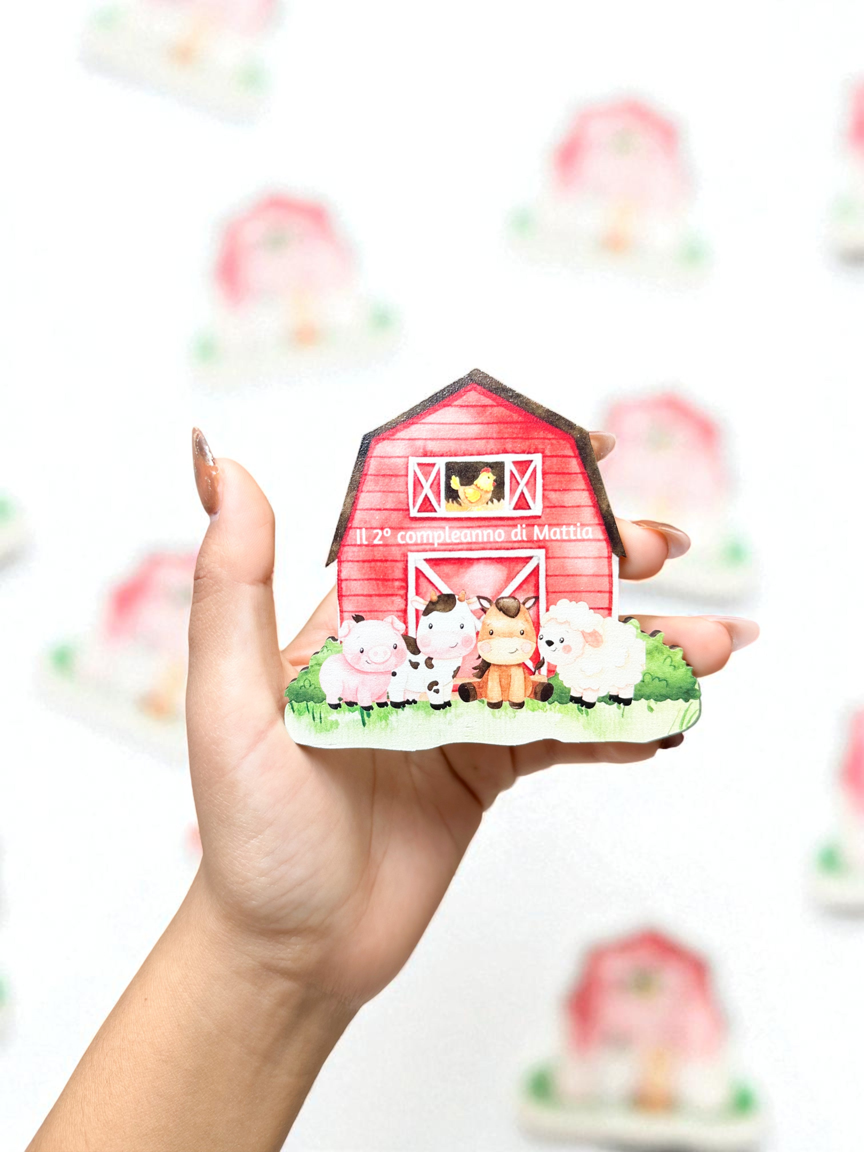 Magnete personalizzato Fattoria in legno