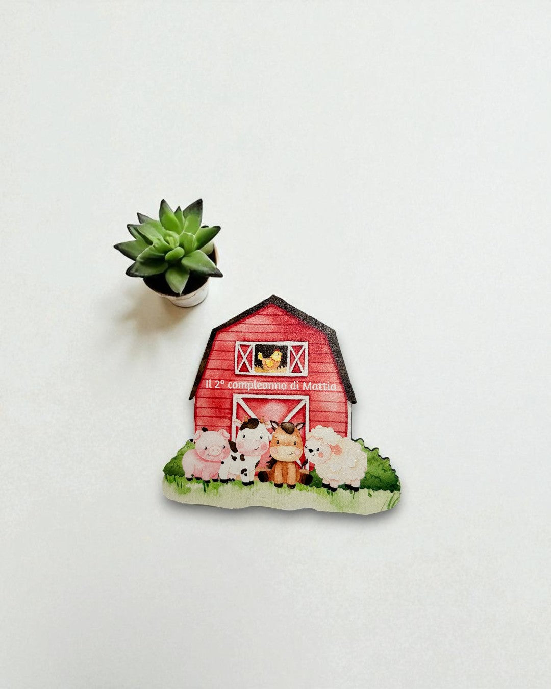 Magnete personalizzato Fattoria in legno